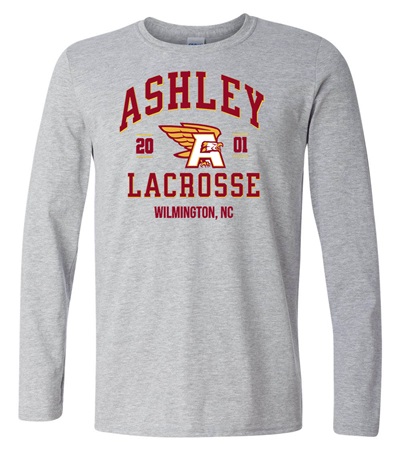 Ashley Lacrosse Grey Long Sleeved Soft Cotton T-Shirt - Orders due Wednesday, March 13, 2024